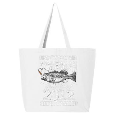 9 Years Old Fisherman Born In 2012 Fisherman 9th Birthday Gift 25L Jumbo Tote