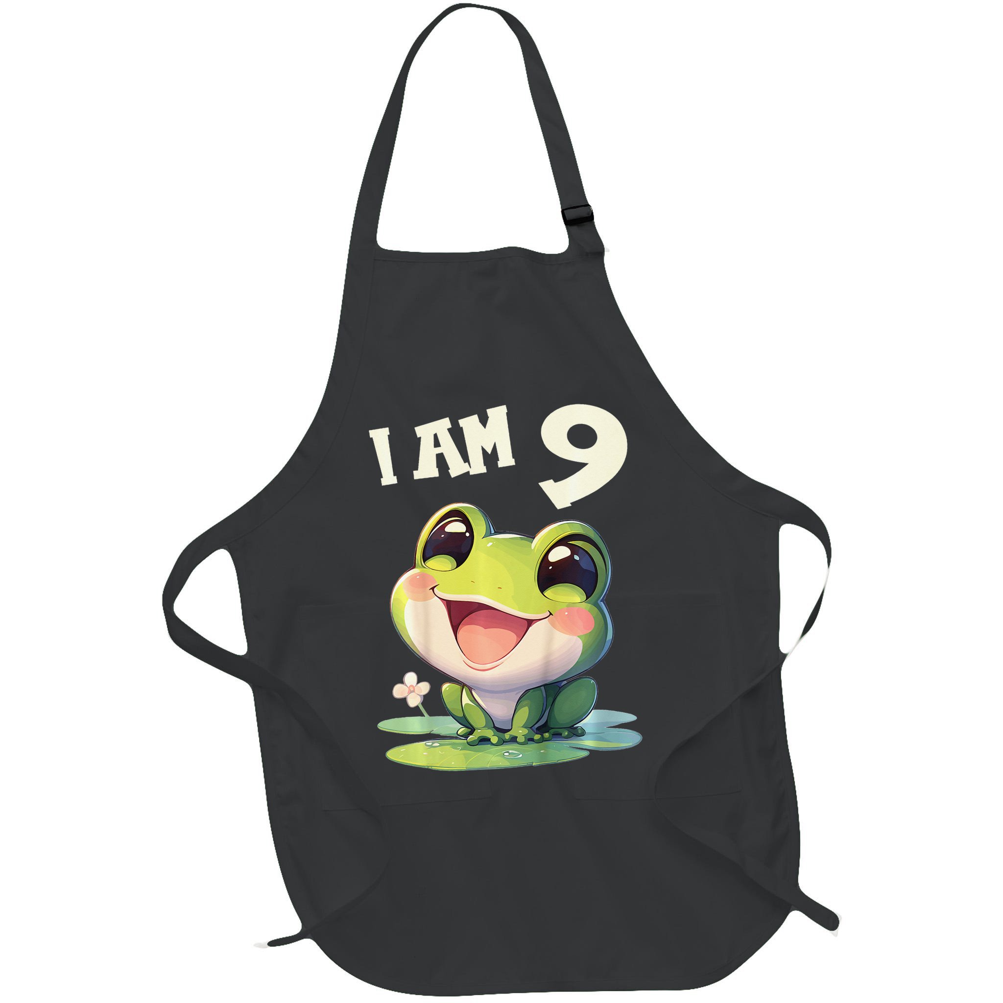 9 Years Old 9 Birthday Frogs Girl Frog Apron