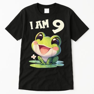 9 Years Old 9 Birthday Frogs Girl Frog Tall T-Shirt