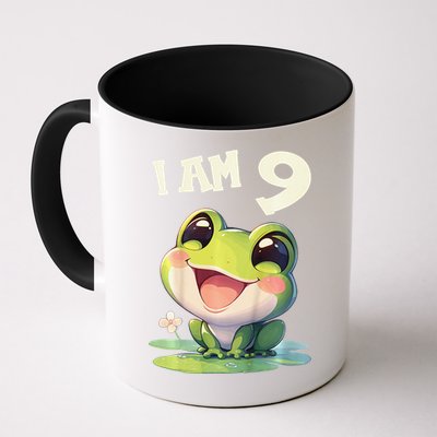 9 Years Old 9 Birthday Frogs Girl Frog Mug