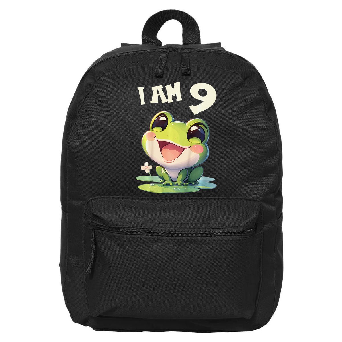 9 Years Old 9 Birthday Frogs Girl Frog 16 in Basic Backpack