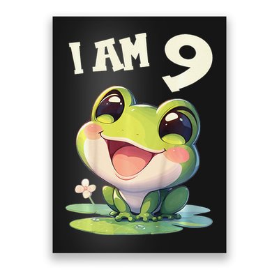 9 Years Old 9 Birthday Frogs Girl Frog Poster