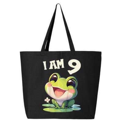 9 Years Old 9 Birthday Frogs Girl Frog 25L Jumbo Tote