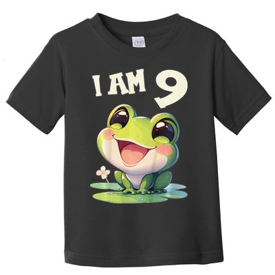 9 Years Old 9 Birthday Frogs Girl Frog Toddler T-Shirt