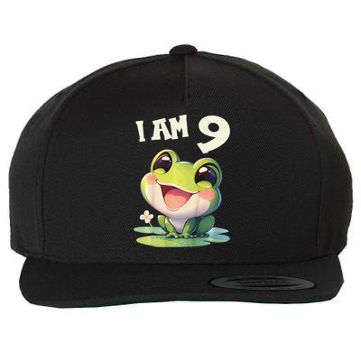 9 Years Old 9 Birthday Frogs Girl Frog Wool Snapback Cap