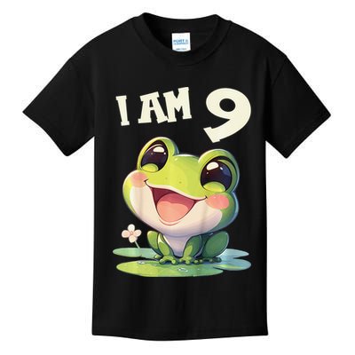 9 Years Old 9 Birthday Frogs Girl Frog Kids T-Shirt