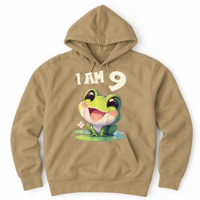 9 Years Old 9 Birthday Frogs Girl Frog Hoodie