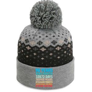 90 Years Of Being Awesome 90th Birthday Time Breakdown The Baniff Cuffed Pom Beanie