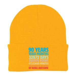 90 Years Of Being Awesome 90th Birthday Time Breakdown Knit Cap Winter Beanie