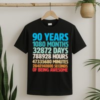 90 Years Of Being Awesome 90th Birthday Time Breakdown T-Shirt