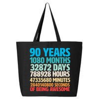 90 Years Of Being Awesome 90th Birthday Time Breakdown 25L Jumbo Tote