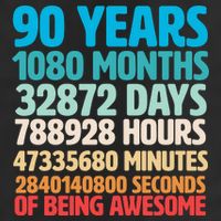 90 Years Of Being Awesome 90th Birthday Time Breakdown 25L Jumbo Tote