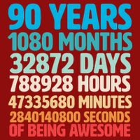 90 Years Of Being Awesome 90th Birthday Time Breakdown Long Sleeve Shirt