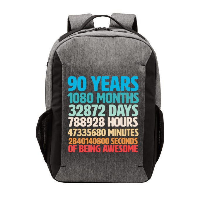90 Years Of Being Awesome 90th Birthday Time Breakdown Vector Backpack