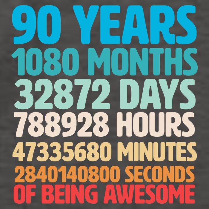 90 Years Of Being Awesome 90th Birthday Time Breakdown Vector Backpack