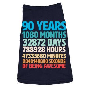 90 Years Of Being Awesome 90th Birthday Time Breakdown Doggie Tank