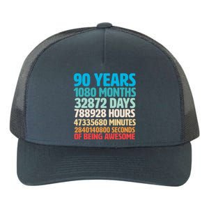 90 Years Of Being Awesome 90th Birthday Time Breakdown Yupoong Adult 5-Panel Trucker Hat