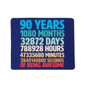 90 Years Of Being Awesome 90th Birthday Time Breakdown Mousepad