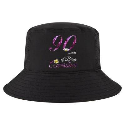 90 Year Old Shirt Awesome Floral 1933 90th Birthday Gift Cool Comfort Performance Bucket Hat