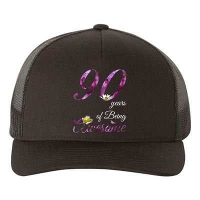 90 Year Old Shirt Awesome Floral 1933 90th Birthday Gift Yupoong Adult 5-Panel Trucker Hat