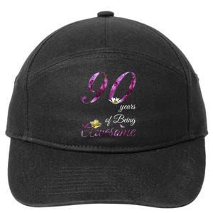 90 Year Old Shirt Awesome Floral 1933 90th Birthday Gift 7-Panel Snapback Hat