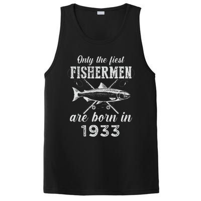 90 Year Old Fisherman Fishing Born In 1933 90th Birthday PosiCharge Competitor Tank