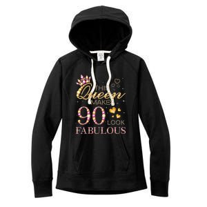 90 Years Old Gifts 90 & Fabulous Since 1933 90th Birthday Women's Fleece Hoodie