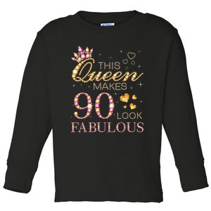 90 Years Old Gifts 90 & Fabulous Since 1933 90th Birthday Toddler Long Sleeve Shirt