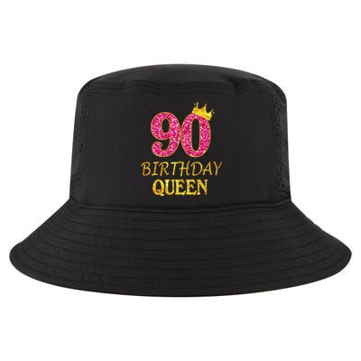 90 Years Old Birthday Queen  Shirt 90th Birthday Pink Cool Comfort Performance Bucket Hat