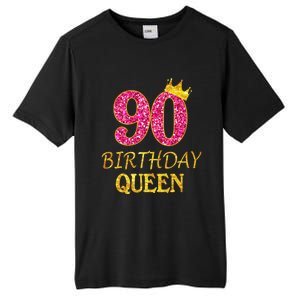 90 Years Old Birthday Queen  Shirt 90th Birthday Pink Tall Fusion ChromaSoft Performance T-Shirt