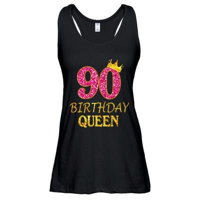 90 Years Old Birthday Queen  Shirt 90th Birthday Pink Ladies Essential Flowy Tank