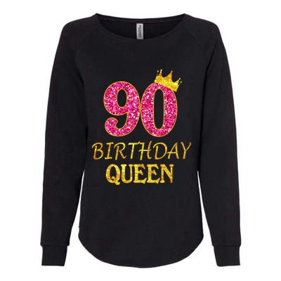 90 Years Old Birthday Queen  Shirt 90th Birthday Pink Womens California Wash Sweatshirt