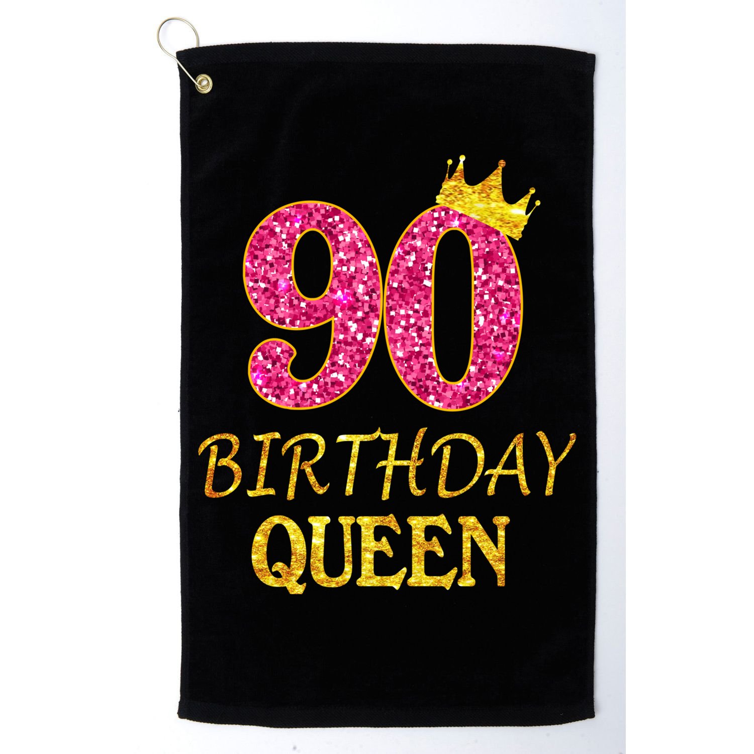 90 Years Old Birthday Queen  Shirt 90th Birthday Pink Golf Towel
