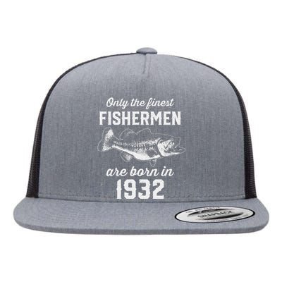 91 Year Old Fishing Fisherman 1932 91st Birthday Flat Bill Trucker Hat