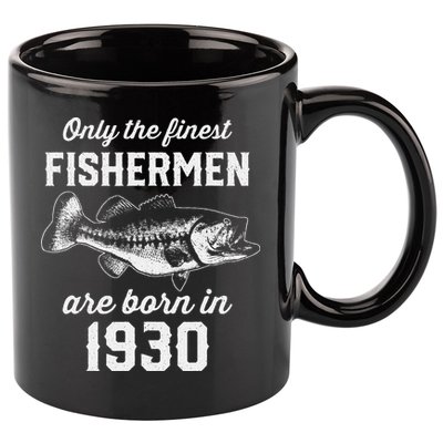 93 Year Old Fisherman Fishing 1930 93rd Birthday 11oz C Handle Ceramic Mug