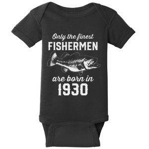 93 Year Old Fisherman Fishing 1930 93rd Birthday Baby Bodysuit