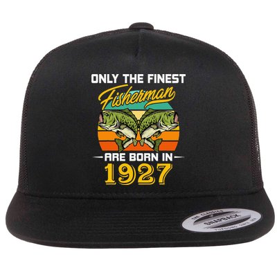 95 Years Old Fisherman Born In 1927 Funny 95th Birthday Flatbill Hat