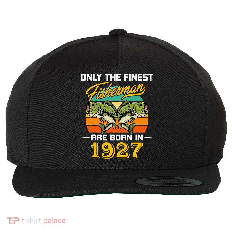 95 Years Old Fisherman Born In 1927 Funny 95th Birthday Wool Snapback Cap