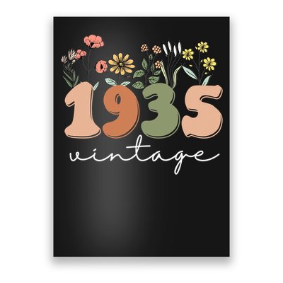 90 Years Old Vintage 1934 90th Birthday Tee Wildflower Flower Poster