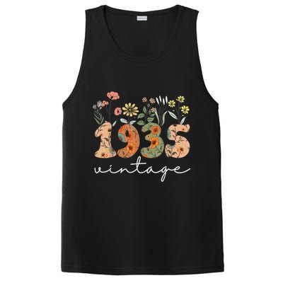90 Years Old Vintage 1935 90th Birthday Floral Wildflower PosiCharge Competitor Tank