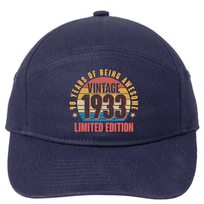 90 Years Of Being Awesome 1933 Limited Edition Vintage Retro 7-Panel Snapback Hat