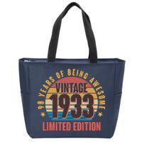 90 Years Of Being Awesome 1933 Limited Edition Vintage Retro Zip Tote Bag