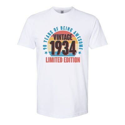 90 Years Of Being Awesome 1934 Limited Edition Vintage Retro Softstyle® CVC T-Shirt