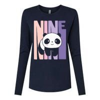 9 Year Old Cute Panda Birthday Girl 9th Bday Womens Cotton Relaxed Long Sleeve T-Shirt