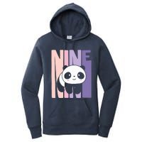 9 Year Old Cute Panda Birthday Girl 9th Bday Women's Pullover Hoodie