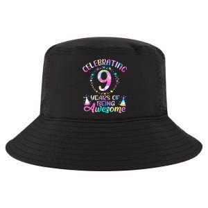 9 Years Of Being Awesome 9 Years Old 9th Birthday Tie Dye Cool Comfort Performance Bucket Hat