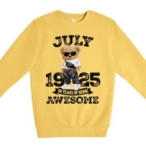 99 Years Of Being Awesome July 1925 Cool 99th Birthday Gift Premium Crewneck Sweatshirt