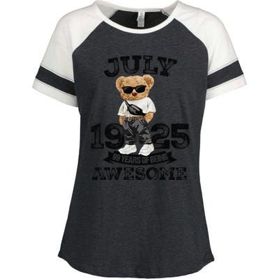 99 Years Of Being Awesome July 1925 Cool 99th Birthday Gift Enza Ladies Jersey Colorblock Tee