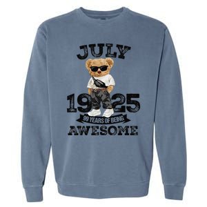 99 Years Of Being Awesome July 1925 Cool 99th Birthday Gift Garment-Dyed Sweatshirt