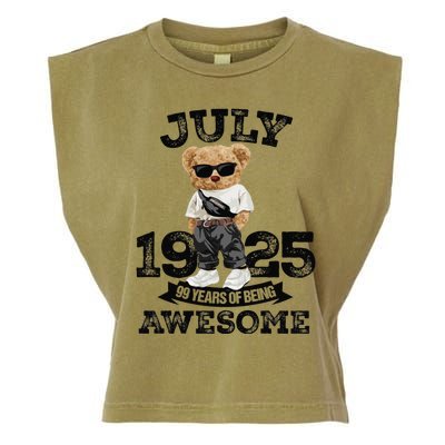 99 Years Of Being Awesome July 1925 Cool 99th Birthday Gift Garment-Dyed Women's Muscle Tee